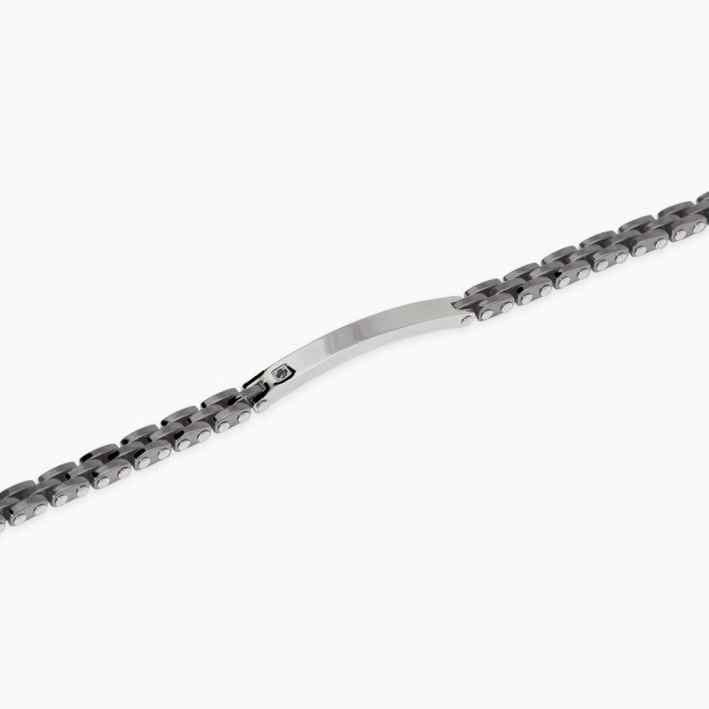 Bracciale in acciaio 316L PVD gunmetal ceramica cr - 831116