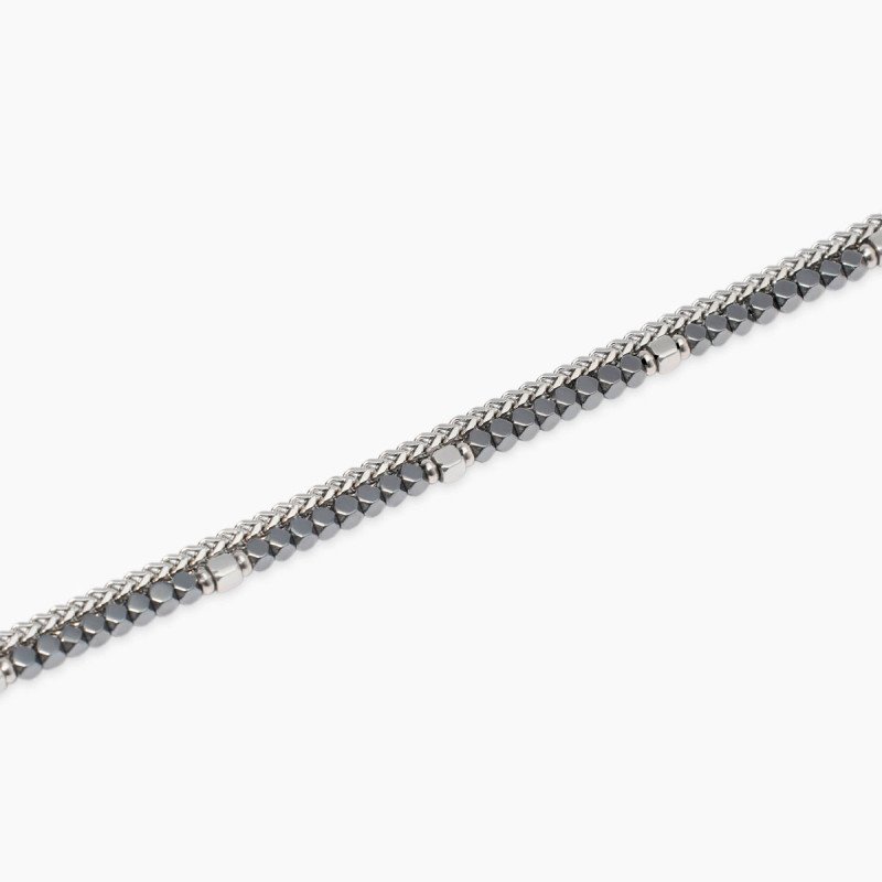 Bracciale catena franco e catena in ematite - 831126