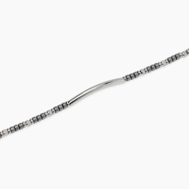 Bracciale in acciaio e ematite - 831127