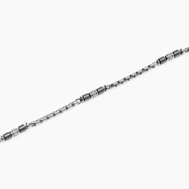 Bracciale in acciaio e ematite - 831128