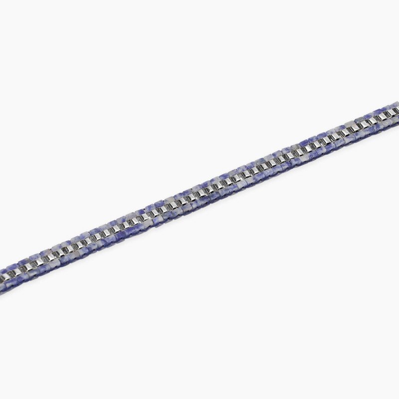 Bracciale in acciaio con nylon e diaspro blu - 831130