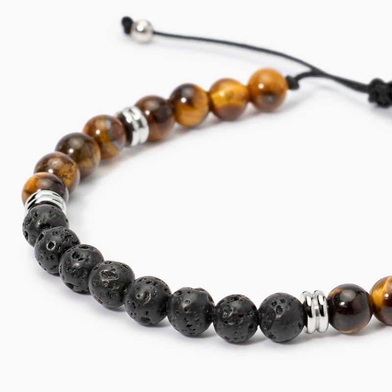 Bracciale regolabile con nylon e pietre - 831131