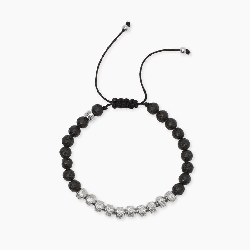 Bracciale con nylon e pietra lavica - 831132