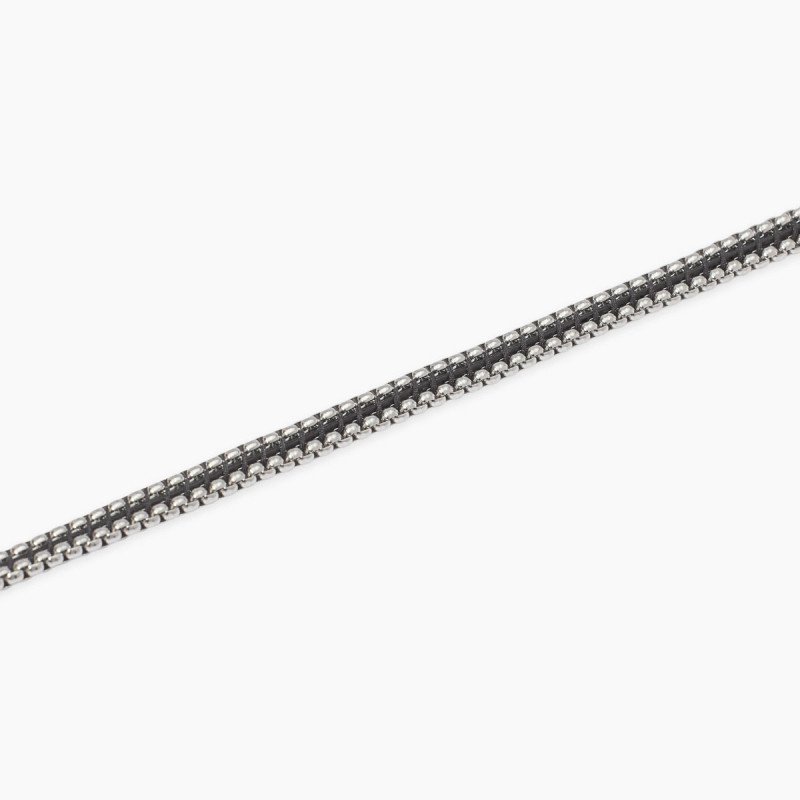 Bracciale in acciaio con nylon e pelle - 831133