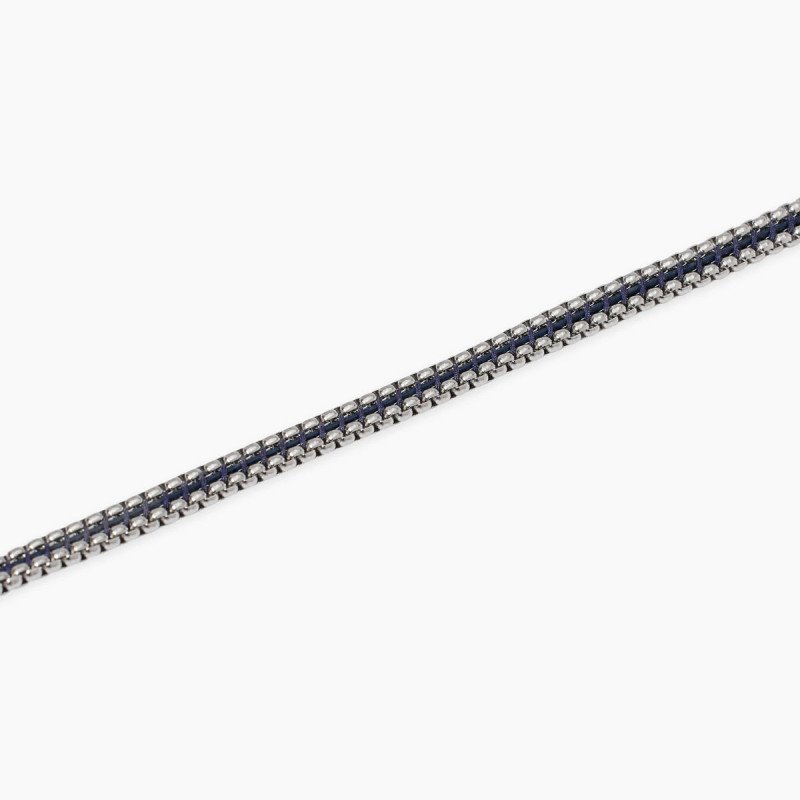 Bracciale in acciaio con nylon e pelle - 831134