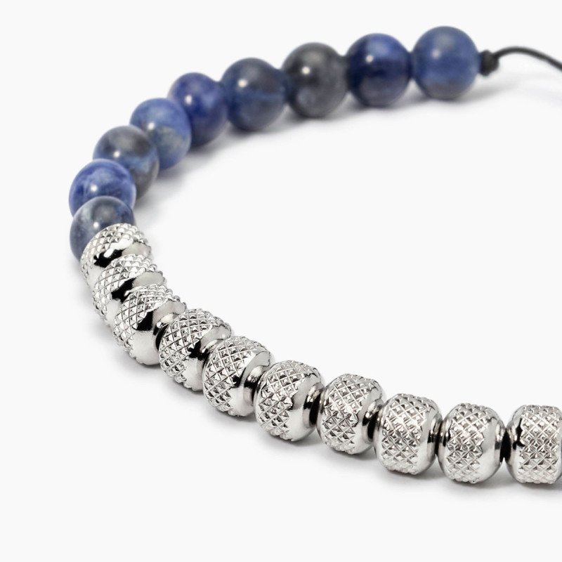 Bracciale in nylon con pietre e acciaio - 831135