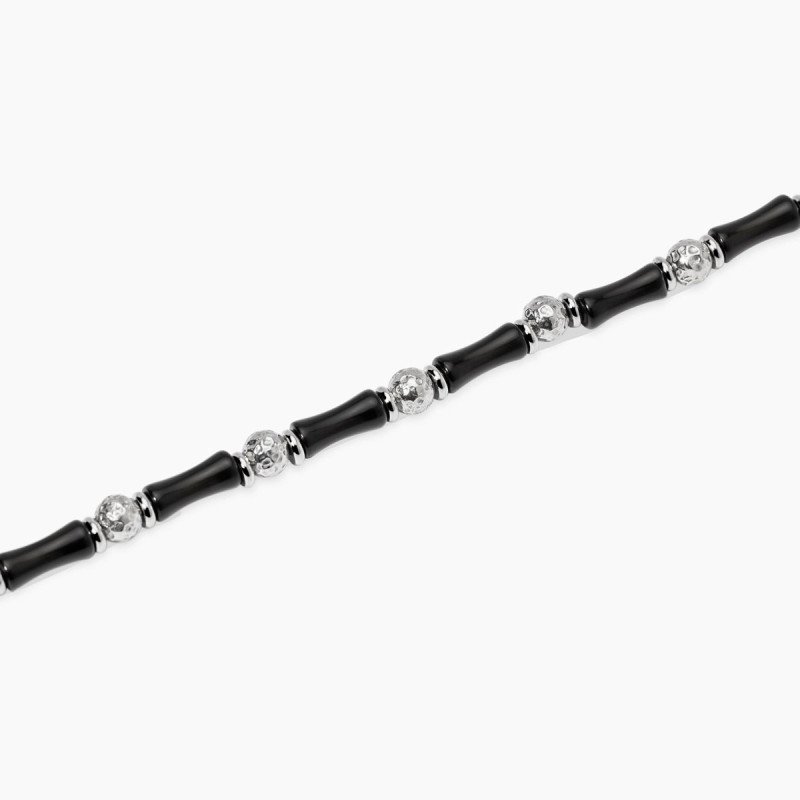 Bracciale in acciaio e ossidiana - 831137