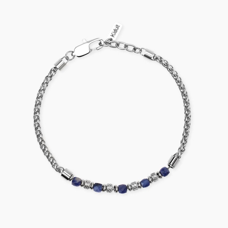 Bracciale in acciaio e sodalite blu - 831138