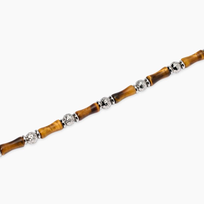 Bracciale in acciaio e occhio di tigre - 831143