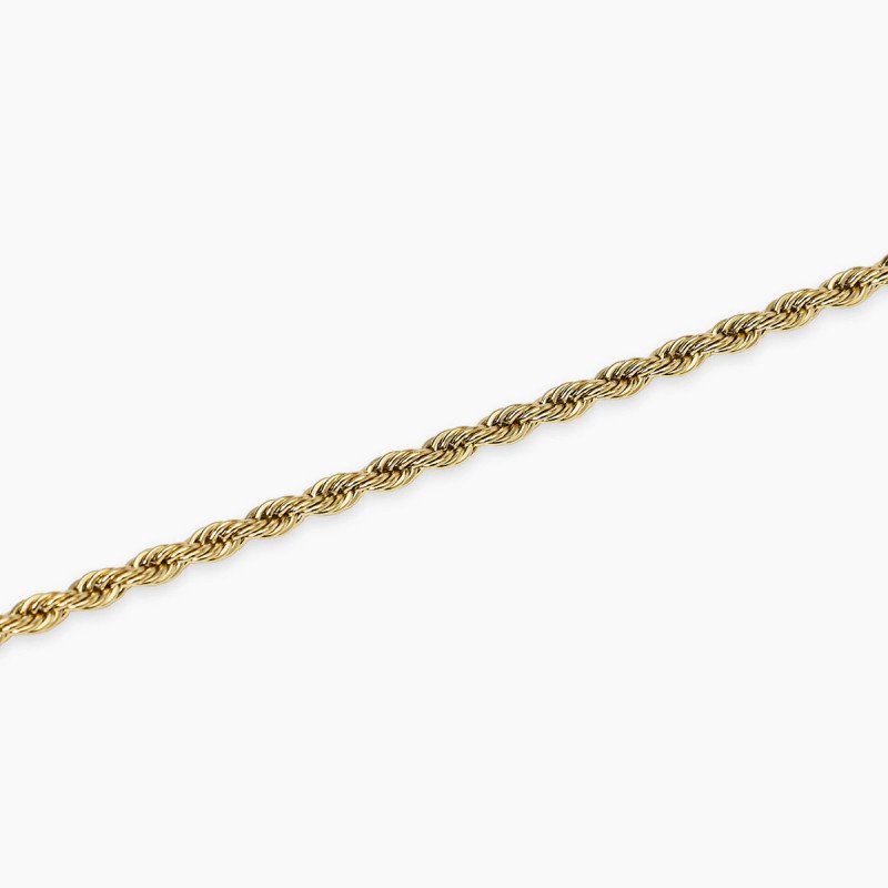 Bracciale con catena corda in acciaio dorato - 831148