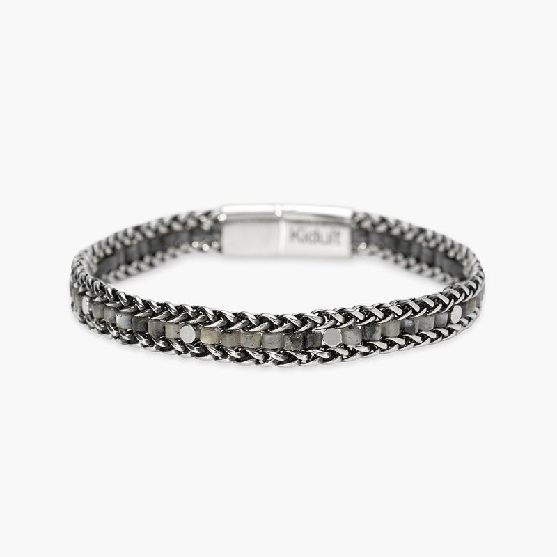 Bracciale in acciaio e labradorite - 831194