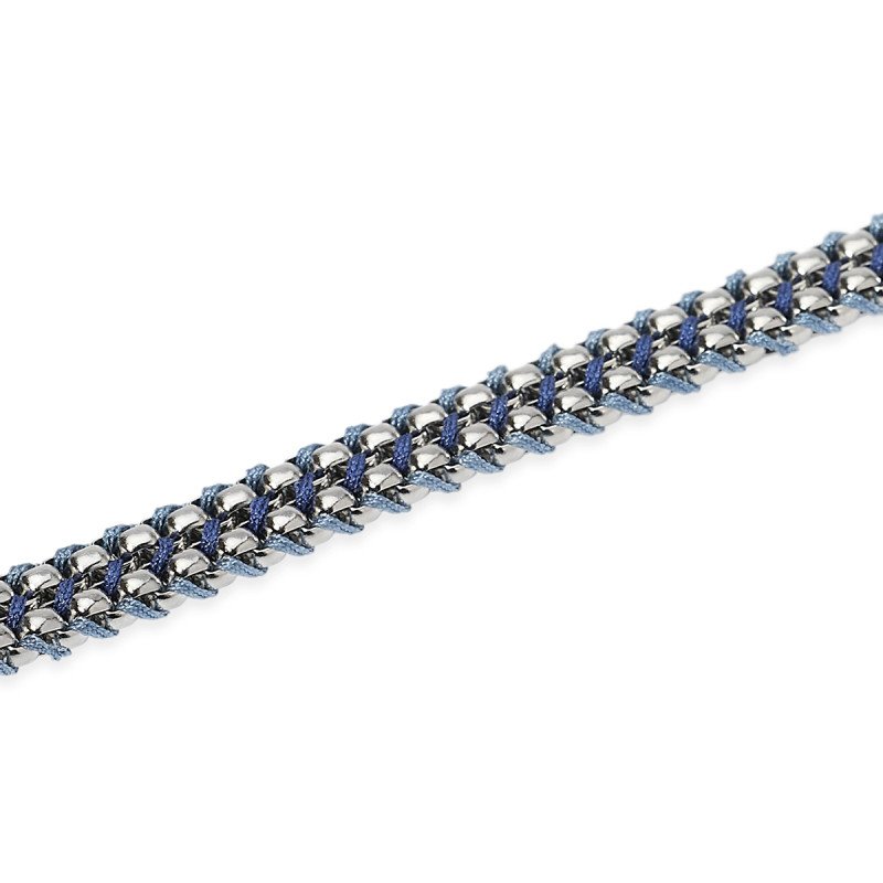Bracciale in acciaio e nylon in blu e azzurro - 831196
