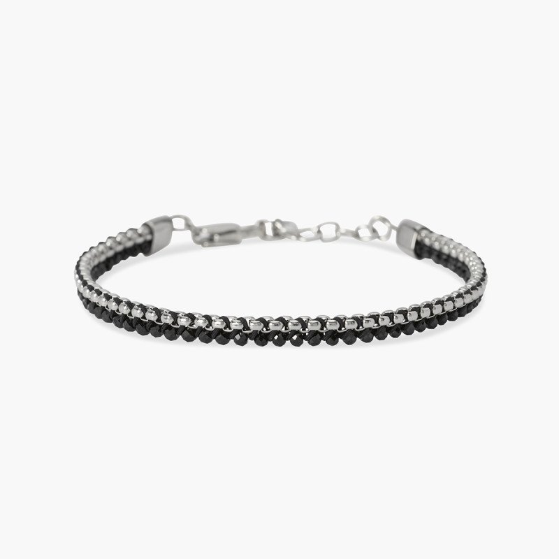 Bracciale in acciaio con nylon e spinello nero - 831200