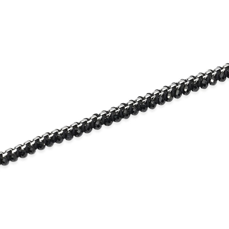 Bracciale in acciaio con nylon e spinello nero - 831200