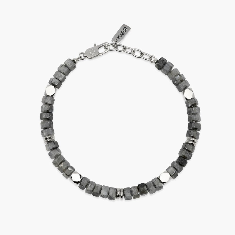 Bracciale in acciaio e labradorite - 831202