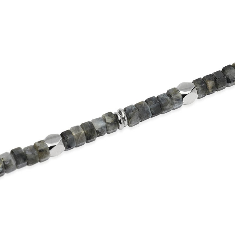 Bracciale in acciaio e labradorite - 831202
