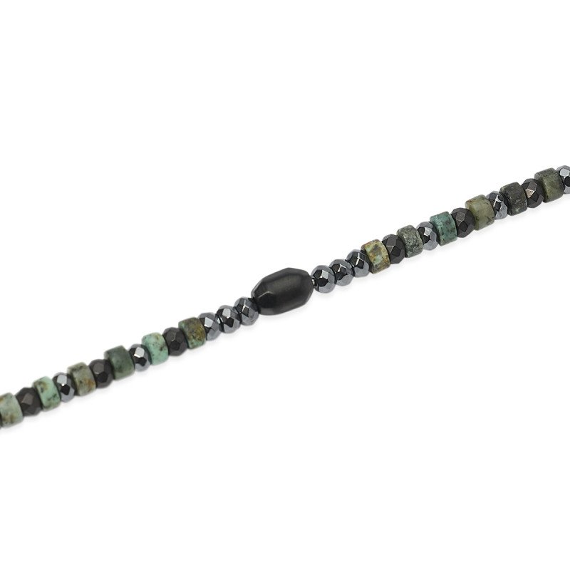 Bracciale regolabile con ematite e turchese verde - 831209
