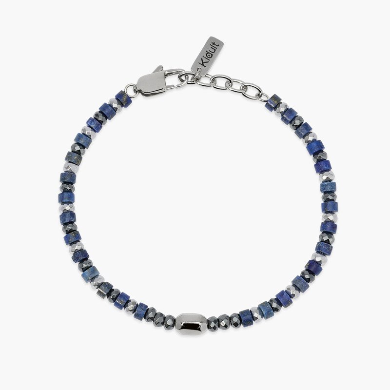 Bracciale regolabile con ematite e lapis - 831210
