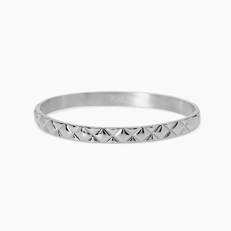 Bracciale bangle matelassé in acciaio - 831214
