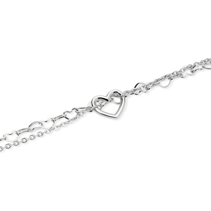 Bracciale doppia catena e cuore - 831215