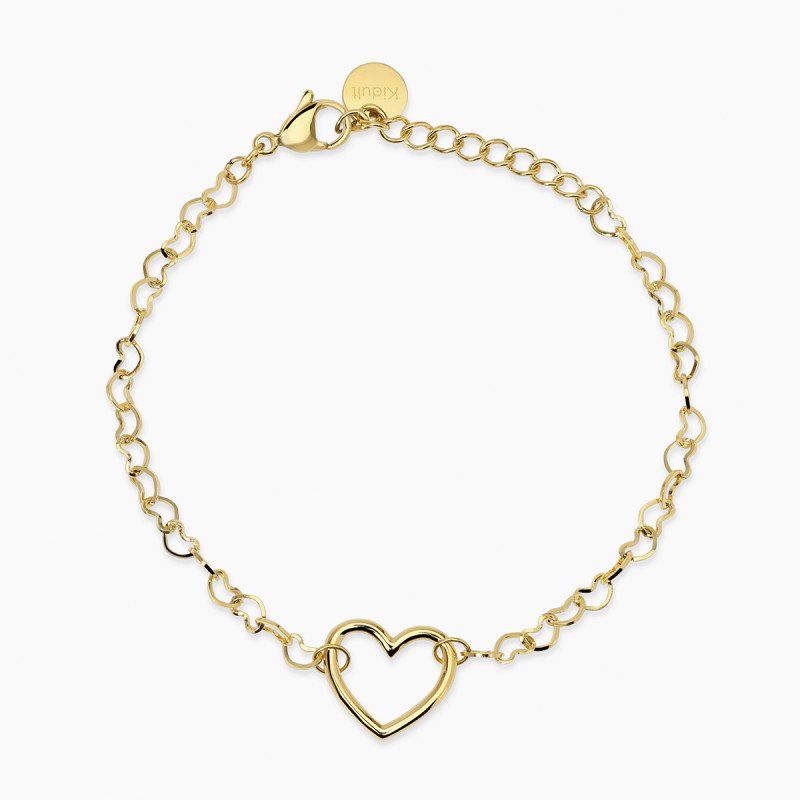 Bracciale cuore in acciaio dorato - 831216