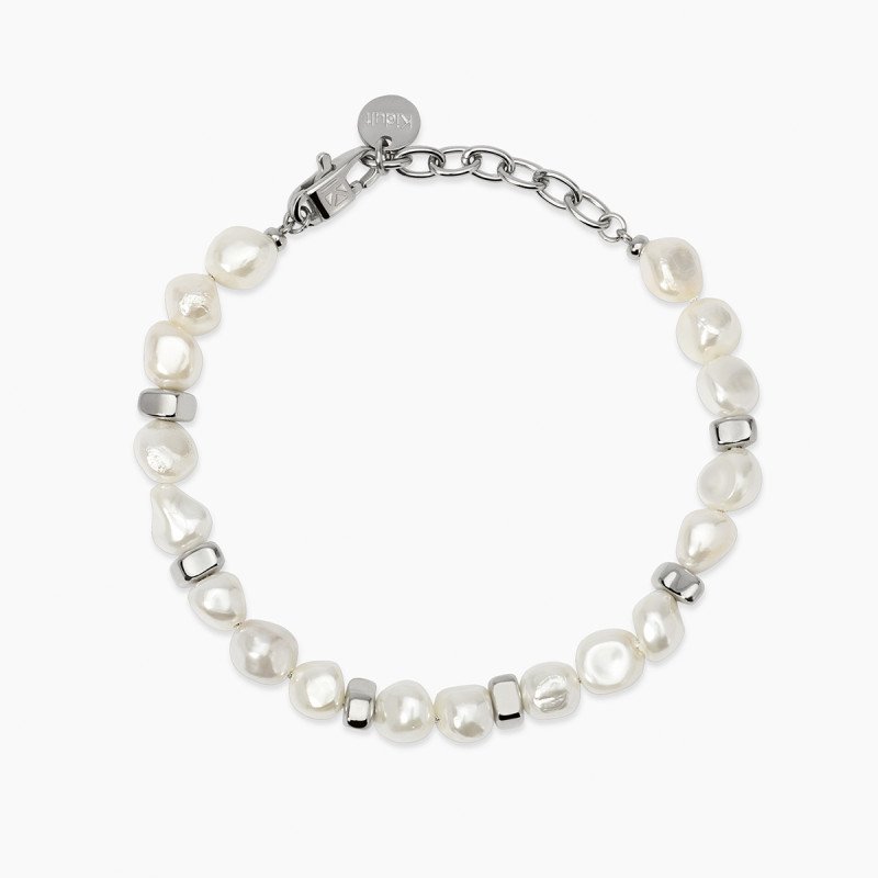 Bracciale in acciaio e perle conchiglia - 831229
