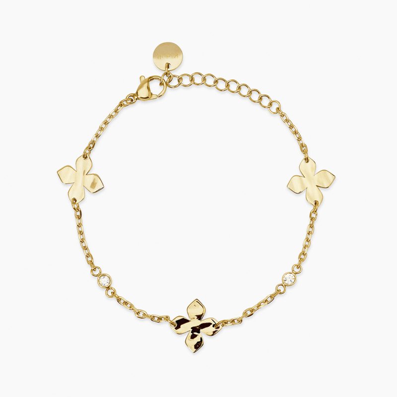 Bracciale dorato con fiori - 831238