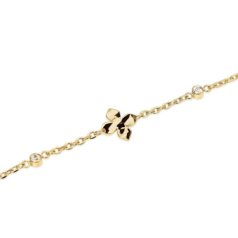 Bracciale dorato con fiori - 831238