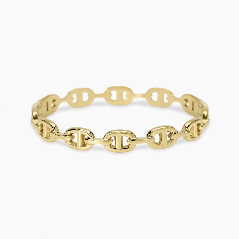 Bracciale bangle dorato con elementi staffa - 831242