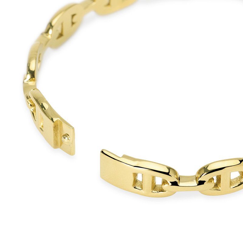 Bracciale bangle dorato con elementi staffa - 831242
