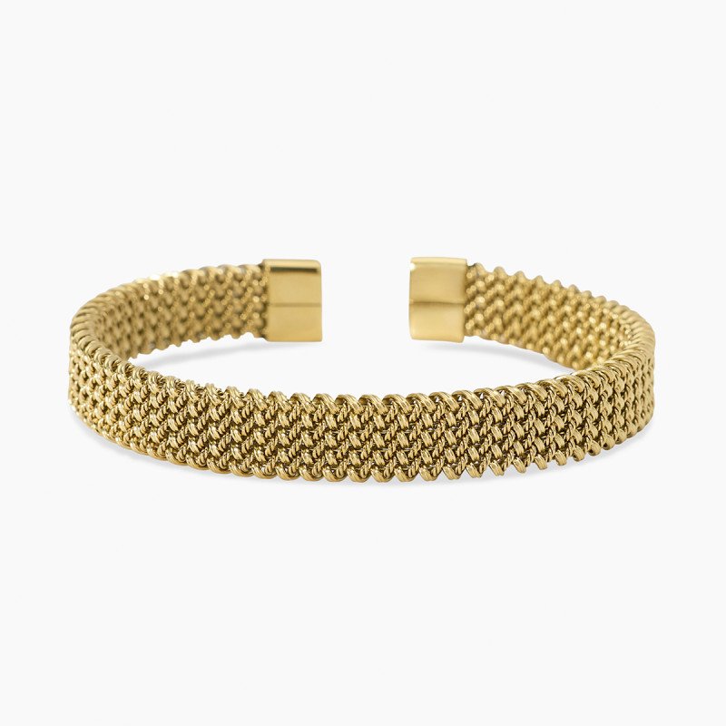 Bracciale cuff dorato con maglia mesh - 831257
