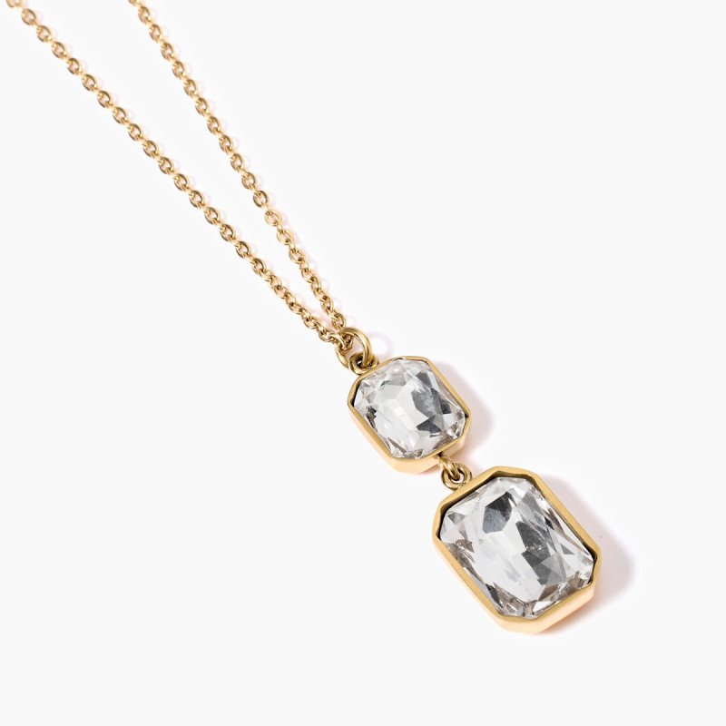 Girocollo dorato con cristalli pendenti - 851002