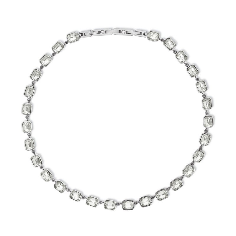 Girocollo con cristalli rettangolari Bianchi - 851005
