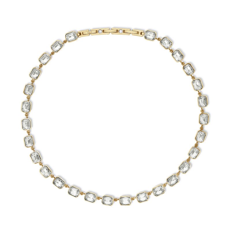Girocollo dorato con cristalli rettangolari - 851006