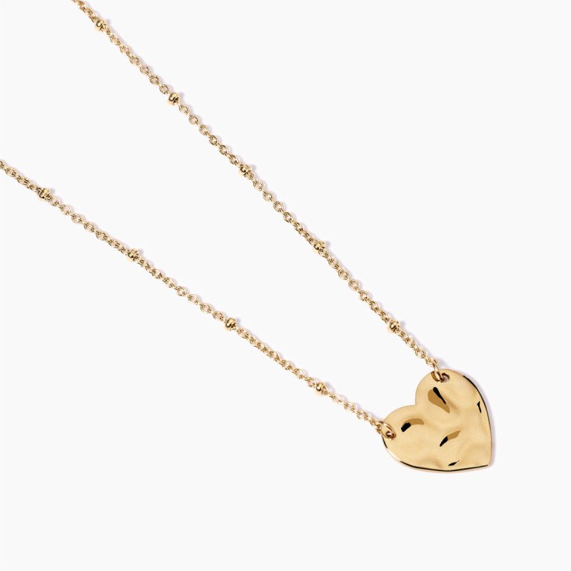 Girocollo dorato con cuore effetto martellato - 851009