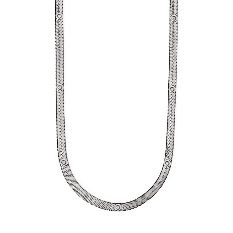 Girocollo con cristalli bianchi pendenti - 851012