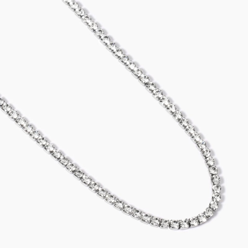 Girocollo regolabile cristalli bianchi - 851016