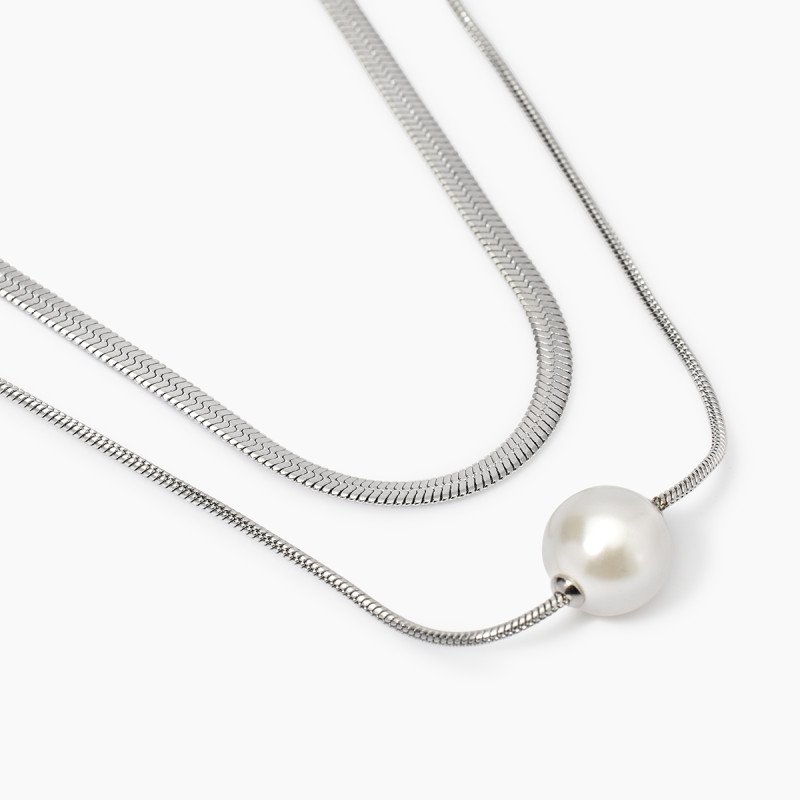 Collana doppia catena con perle conchiglia - 851019