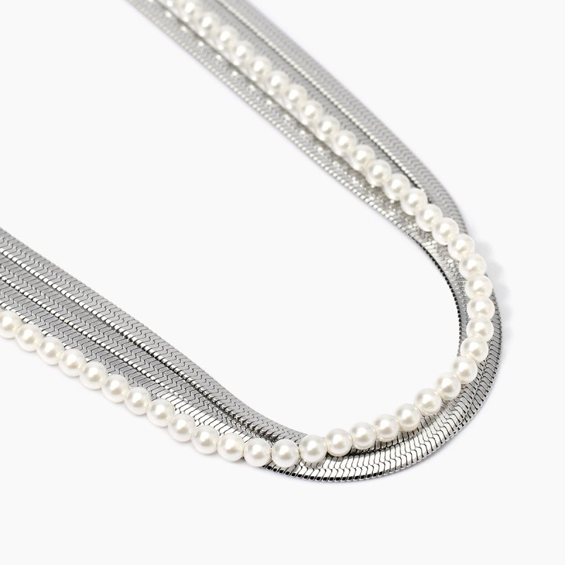 Girocollo con catene e perle conchiglia - 851021