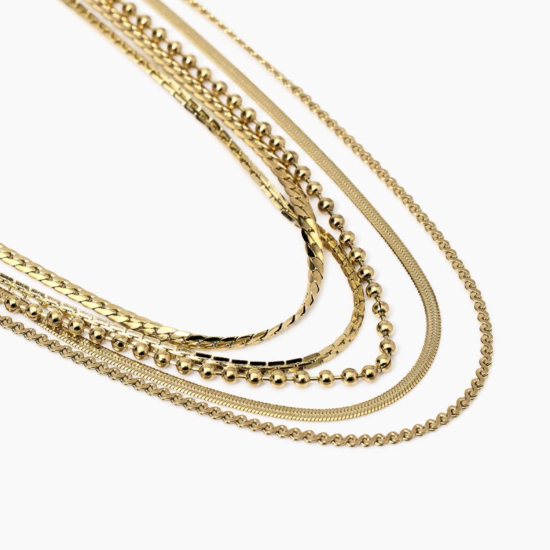 Girocollo dorato con catene multiple - 851023
