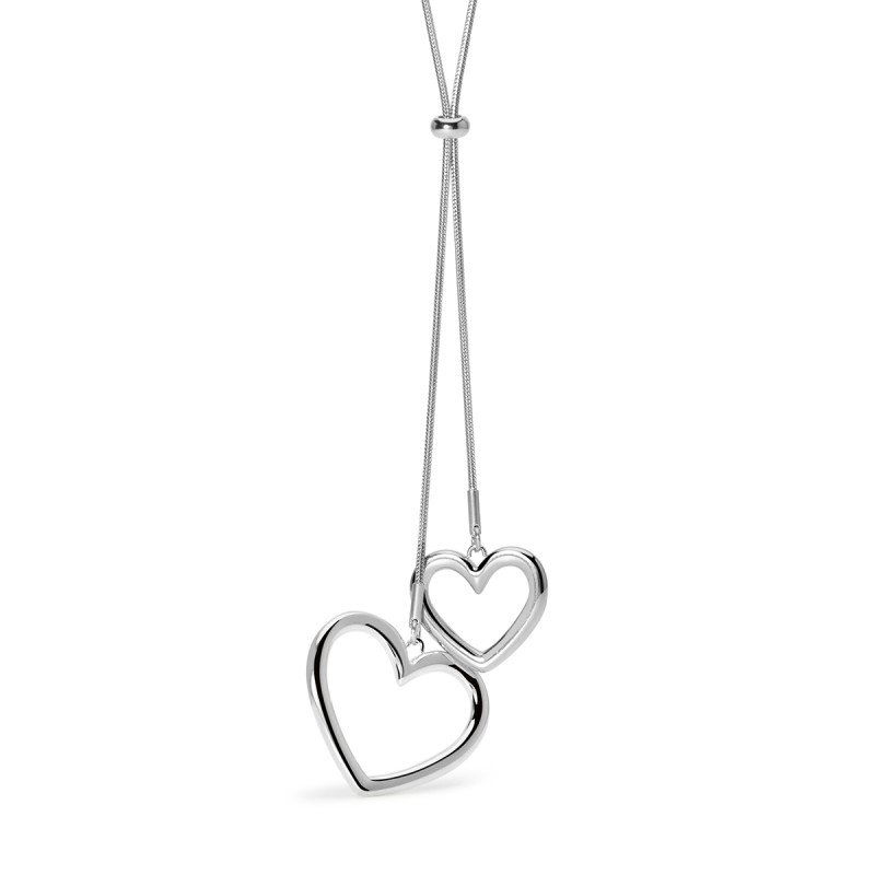 Collana con catena snake e cuori - 851024