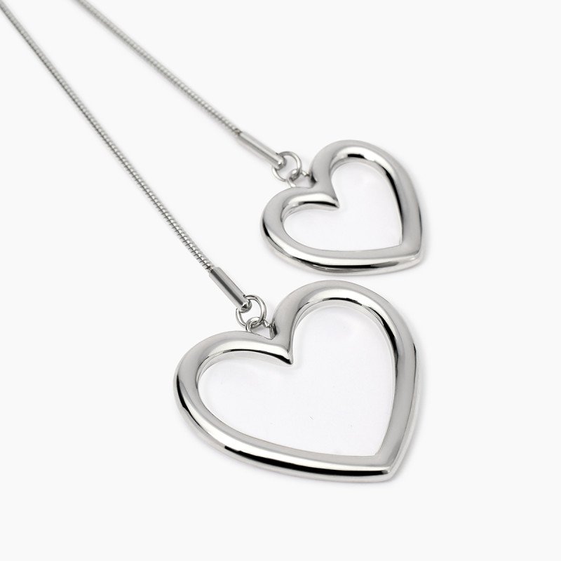 Collana con catena snake e cuori - 851024