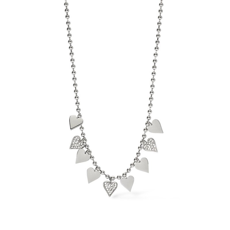 Girocollo con catena a sfere e cuori - 851032