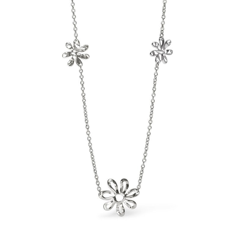 Girocollo con fiori effetto martellato - 851038