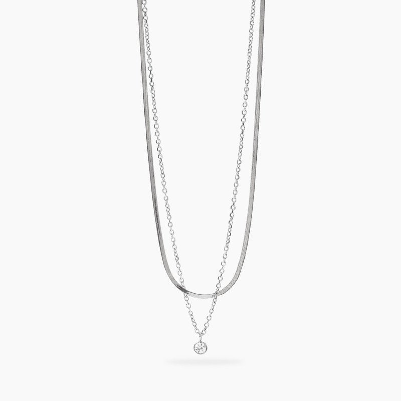 Girocollo con catene e cristallo - 851045