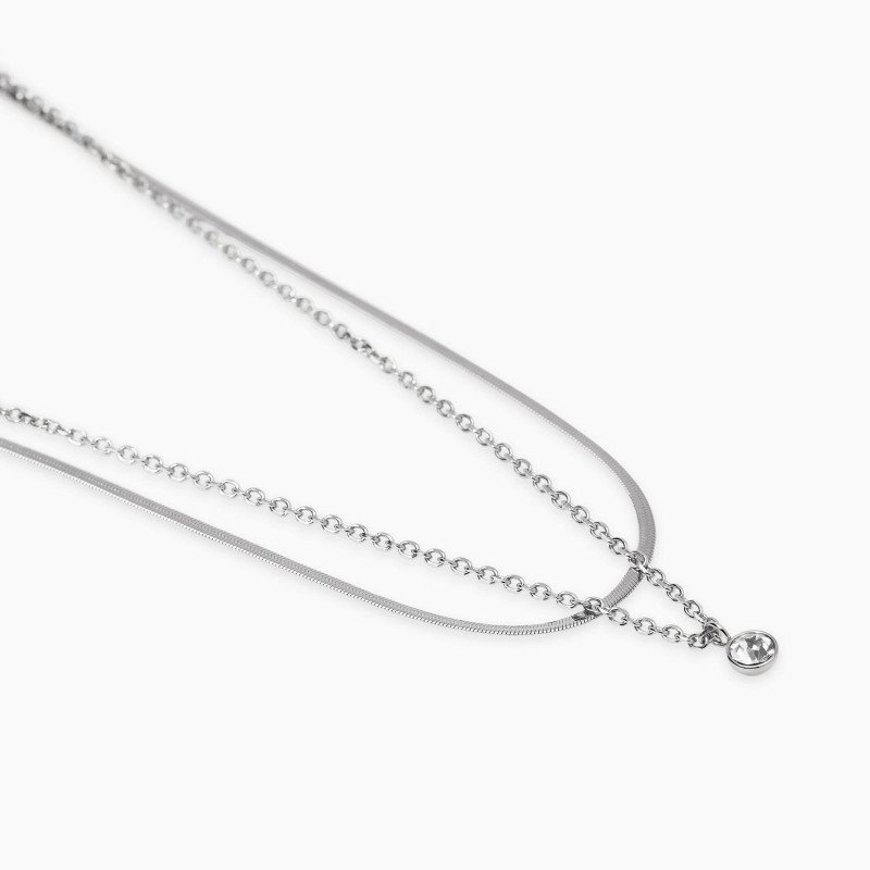 Girocollo con catene e cristallo - 851045