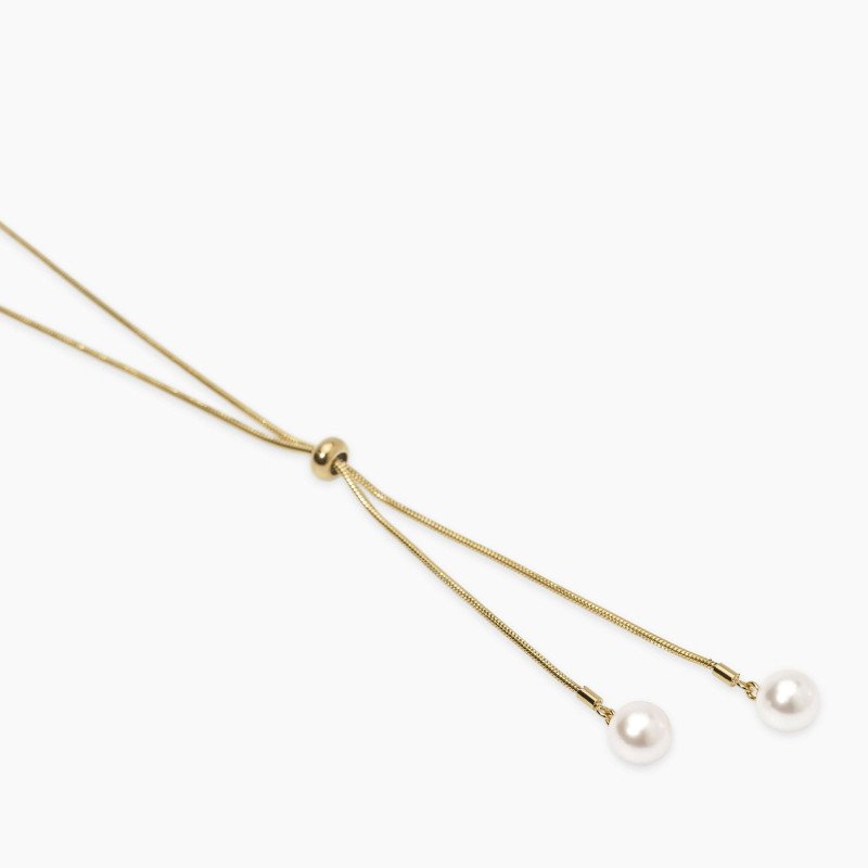 Collana dorata con pendente perle conchiglia - 851053