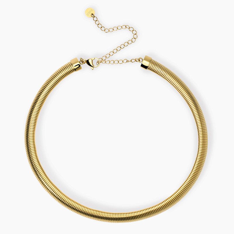 Girocollo dorato con catena tubogas - 851059