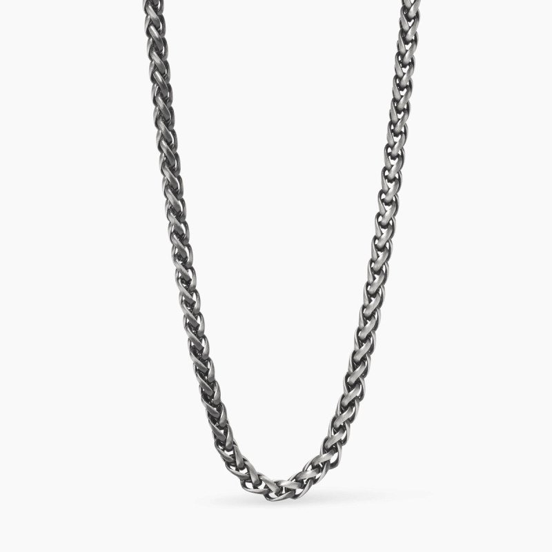 Collana con catena spiga in acciaio e gunmetal - 851081