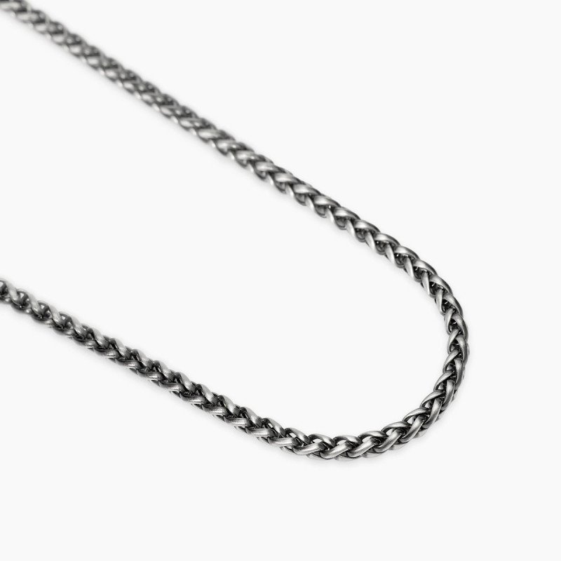 Collana con catena spiga in acciaio e gunmetal - 851081